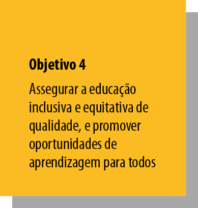 Objetivo 4 Assegurar a educação inclusiva e equitativa de qualidade, e promover oportunidades de aprendizagem para todos